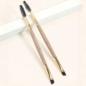 2pcs Double Head Eyebrow Brush Set, Makeup Brush Kit, Makeup Tools, Cosmetic Tool, Makeup Accessories with Soft Fiber, Easy Carrying, Brush for Travel, Perfect for On-The-Go Use