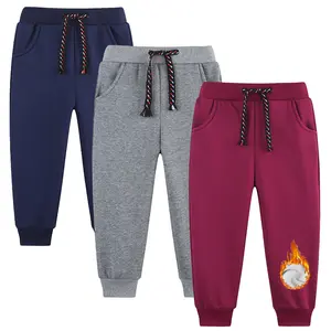 Kids Boys Pants Sweatpants 3 Pack Pull On Fleece Athletic Jogger Outfits Clothes Dark Grey/Navy/Burgundy Size 2-13 Years