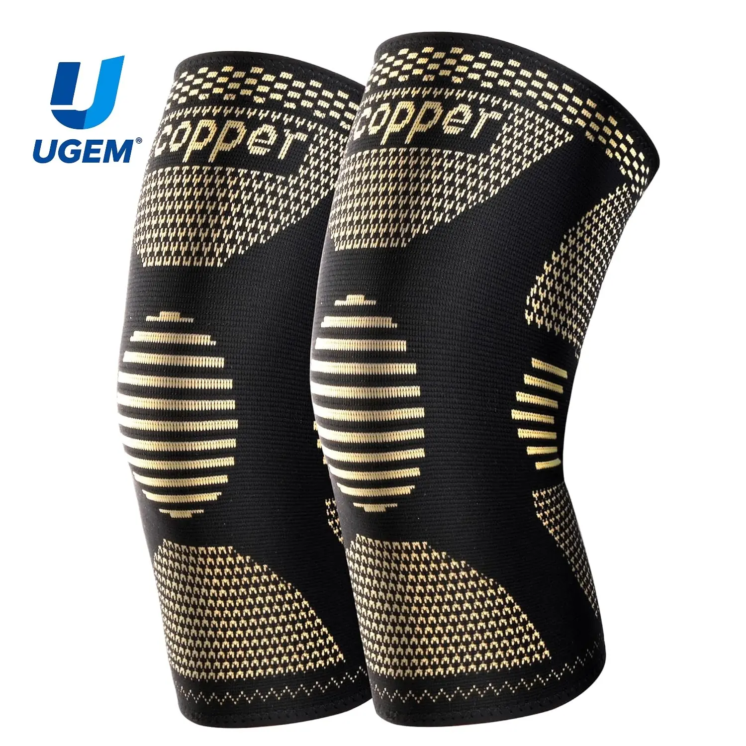 UGEM Copper Knee Brace for Women Men 2 Pack Knee Braces for Knee Pain Support Compression Sleeve for Meniscus Tear ACL Arthritis Pain Relief summerwins