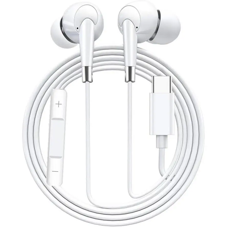 Type C Earphones Wired USB C in Ear Headphones for  15 16 Pro 15 Pro Max, Compatible with  Type C Jack Devices Smartphones,Stereo Noise Canceling Isolating Headsets