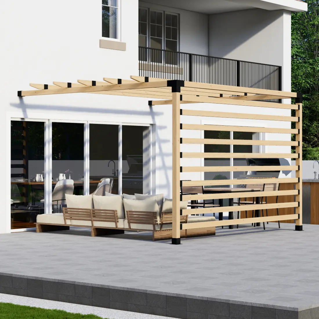 Kit for a High-Quality but Cheap Pergola With Roof