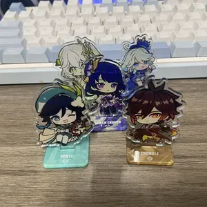 Game Genshin Impact Venti Zhongli Raiden Shogun Nahida Furina Mavuika Cosplay Standing Plate Acrylic Figure Stand Accessory Gift