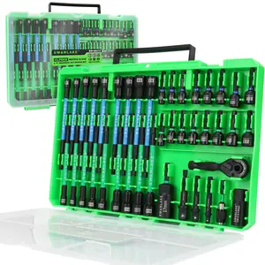 41-Piece Magnetic Nut Driver Set for Impact Drill Metric & SAE, Impact Socket Adapter, 2-IN-1 Ratchet Handle, Wing Nut Driver, Universal Socket, 1/4'' Quick-change Bit Holder