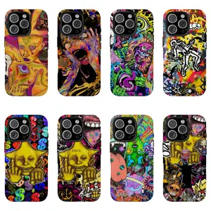 Bold Colorful Skull & Wave Art,Tough phone case,for iPhone 16 15 14 13 12 11 17Pro Max,for Samsung S25 S24 S23 S22 Ultra,Gifts For Fans, Phone Accessories