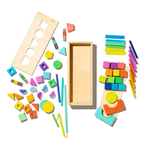 LOVEVERY The Block Set - 70 Solid Wood Pieces for Spatial Language & Problem Solving - 20 Stage-Based Activities LOVEVERY The Block Set - 70 Solid Wood Pieces for Spatial Language & Problem Solving - 20 Stage-Based Activities