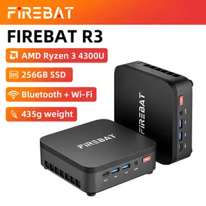 Ryzen Mini PC R3 4300U , 8GB RAM 256GB SSD, USB-C, USB3.2 Type-A, HDMI2.0 & DP1.4, WiFi6 & BT5.2, Triple 4K Displays Support, Desktop PC For Home, Students