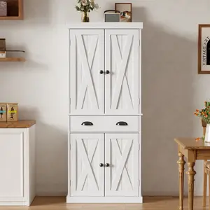 72''H Kitchen Pantry Storage Cabinet with Drawers and Adjustable Shelves 72''H Kitchen Pantry Storage Cabinet with Drawers and Adjustable Shelves