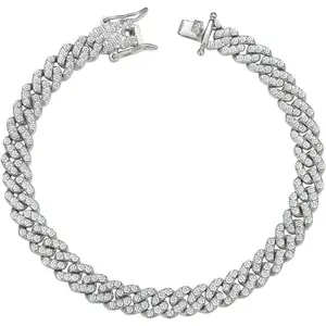 Cuban Link Anklets for Women Plus Size Large Ankle Bracelets   Rhinestone  Bling Anklets Women 9 10 inch