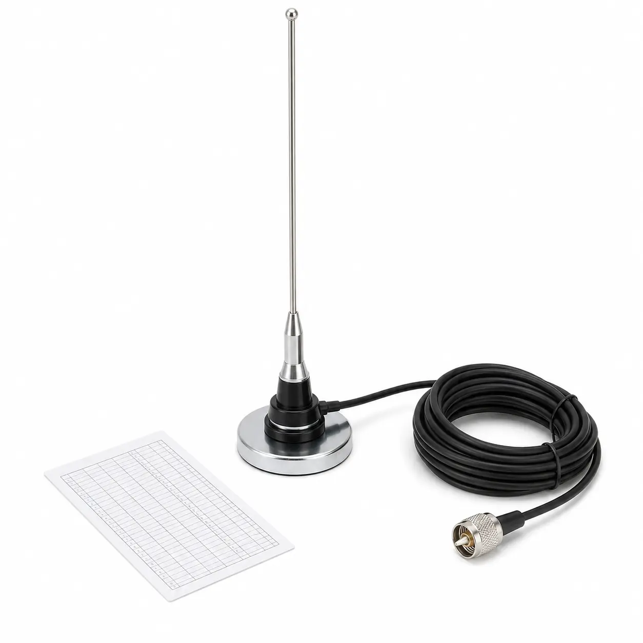 HOTTQUE NC450-NB70 UHF NMO Vehicle Antenna Kit Set (450kit), 400-520MHz Mobile 2-Way Radio Antenna with Magnetic Mount, 16.4ft Plug-In Cable & PL259 Plug