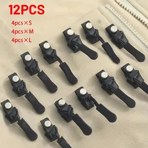 A set of 12 quick-release Reusable Durable Zipper repair kits, consisting of 4 small-sized, 4 medium-sized, and 4 large-sized kits, versatile sizes, suitable for various sizes of zippers used in clothing, luggage, backpacks, and other items