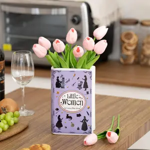 Book Shaped Ceramic Vase – Vintage-Inspired Floral Decorative Vase for Book Lovers – Home Décor Accent for Library, Living Room, or Desk – Unique Gift for Readers (Little Women) _ Home & Kitchen