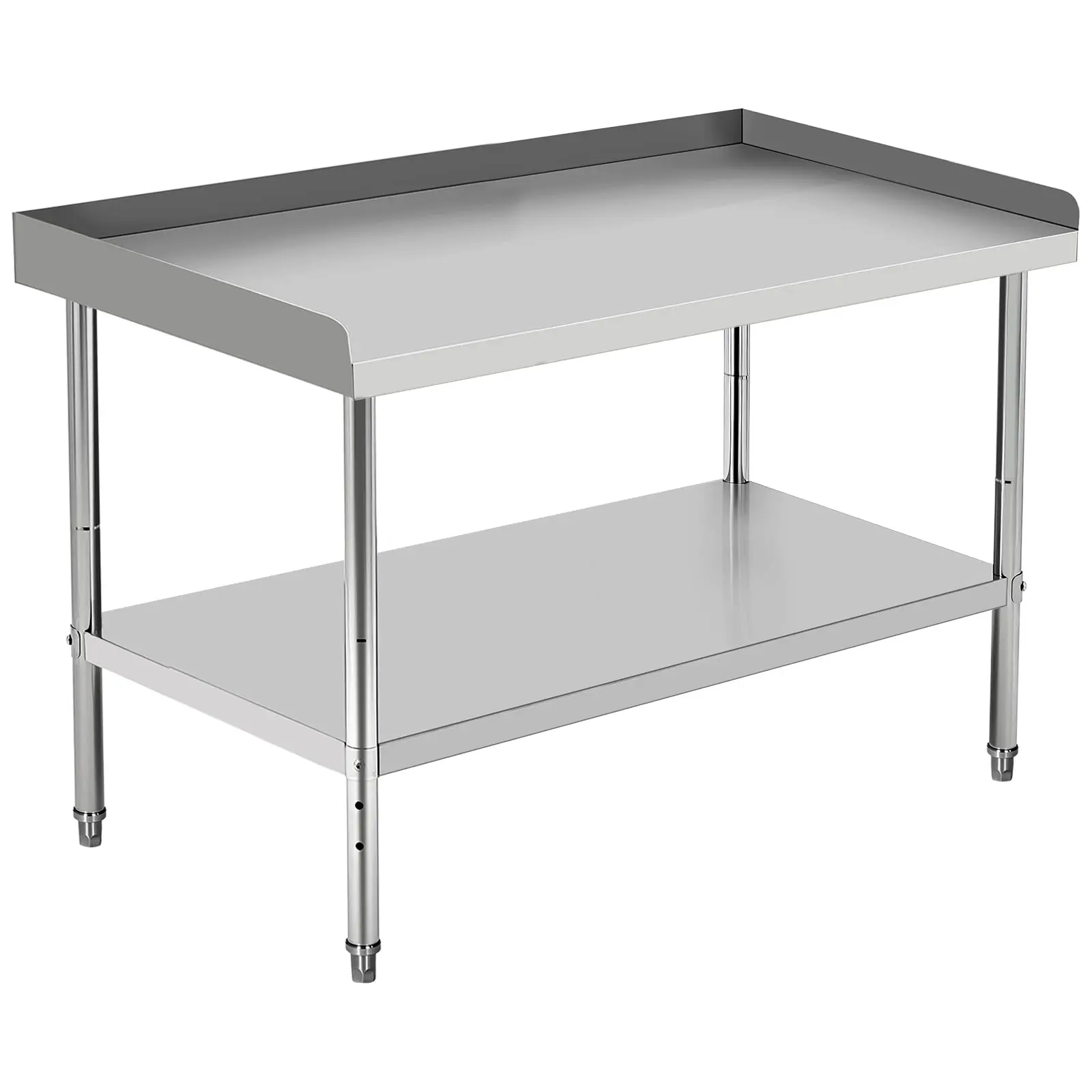 GARVEE 60x24x30 Inch Stainless Steel Grill Stand Table with 400 Lbs Capacity, NSF Certified, Adjustable Legs, and 2-Inch Edge Baffle for Hotel, Home, and Commercial Restaurant Kitchens