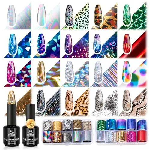 15ML Nail Foil Glue*2+Stickers*20