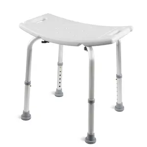 Square Shower Stool for Elderly - Stable Adjustable Height Bath Chair, Non-Slip Rubber Feet & Wide Seat for Safe Bathing
