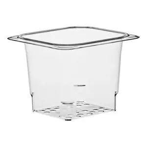 Cambro 65CLRCW135 Camwear 1/6 Size Clear Polycarbonate Colander Pan - 5" Deep with Lid Containers Kitchen