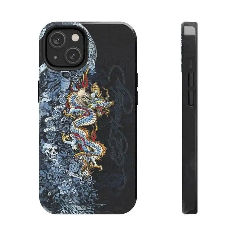 Cool Hardy Dragon Vintage Design Phone Case Tough 2-Piece Hard Cover with Scratch & Drop Protection,phone Case Suitable for Iphone 11/12/13/14/15/16/17 Pro Promax Plus Air and Samsung S22/S23/S24/S25 Plus Ultra Fe