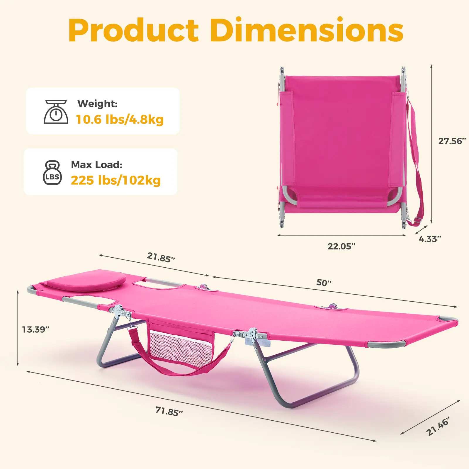 Folding Bed-Pink