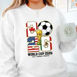 [Sale off up to 65%][Free Ship] World Cup 2026 Soccer Host Cities Sweatshirt_ USA, Canada, Mexico Soccer Fan Tee
