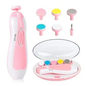 Baby Nail Trimmer Electric Kit – 6-in-1 Safe Nail File Clippers with LED Light for Newborns, Kids & Adults, Fingernail & Toenail Care, Manicure Grooming Set