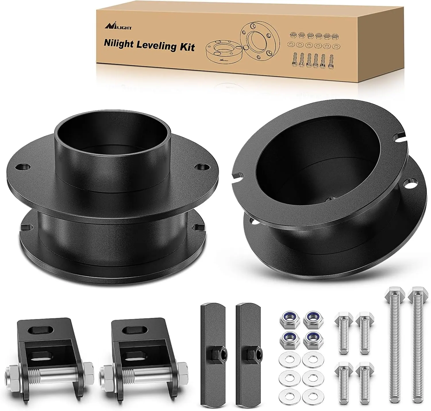Nilight 2.5 in Front Leveling Lift Kit with Spring Spacers and Shock Extenders - Precise Fit for 2014-2023 Ram 2500 4WD, 2013-2022 Ram 3500 4WD