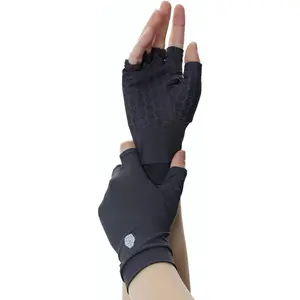 Men's Women's SPF Fingerless Gloves Mittens Sun Protection Unisex Driving Gloves UPF 50+ With Silicone Gel