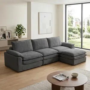 High backrest，Compressible sofa，Compressible sofa，L-shaped modular sectional sofa，Suitable for living rooms