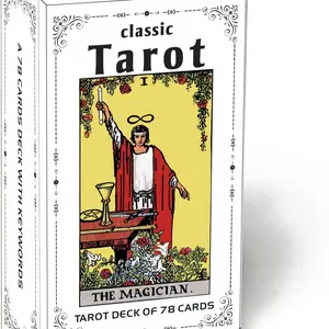 Classic Tarot Cards for Beginners - 78 Card Set, Learning Tarot Deck with Meanings, No Guidebook Needed, Fortune Telling Game (Black)