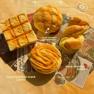 New Explosive New Products Hot Sale Shredded Bread Butter Toast Wet Soft Decompress Slow Rebound Squeeze Vent Sticky