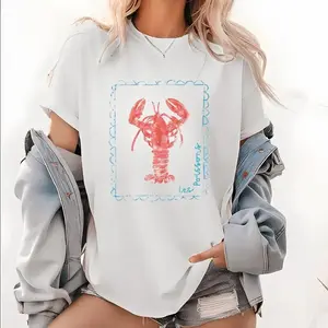 Colors Sea Lobster Shirt, French Coastal Distressed, Nautical Fisherman Style, Summer Vibes, Beach, Vintage Summer, Unisex T-shirt, 100% Premium Cotton, Casual Style,