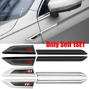 2pcs 3D ABS Car R Rline 4 MOTION GTI Emblem Stickers Fender Side Wing Badge Decoration Decals Car Decorative Sticker Sticker For Cars For Volkswagen VW Tiguan L 2017 Auto Modification Accessories