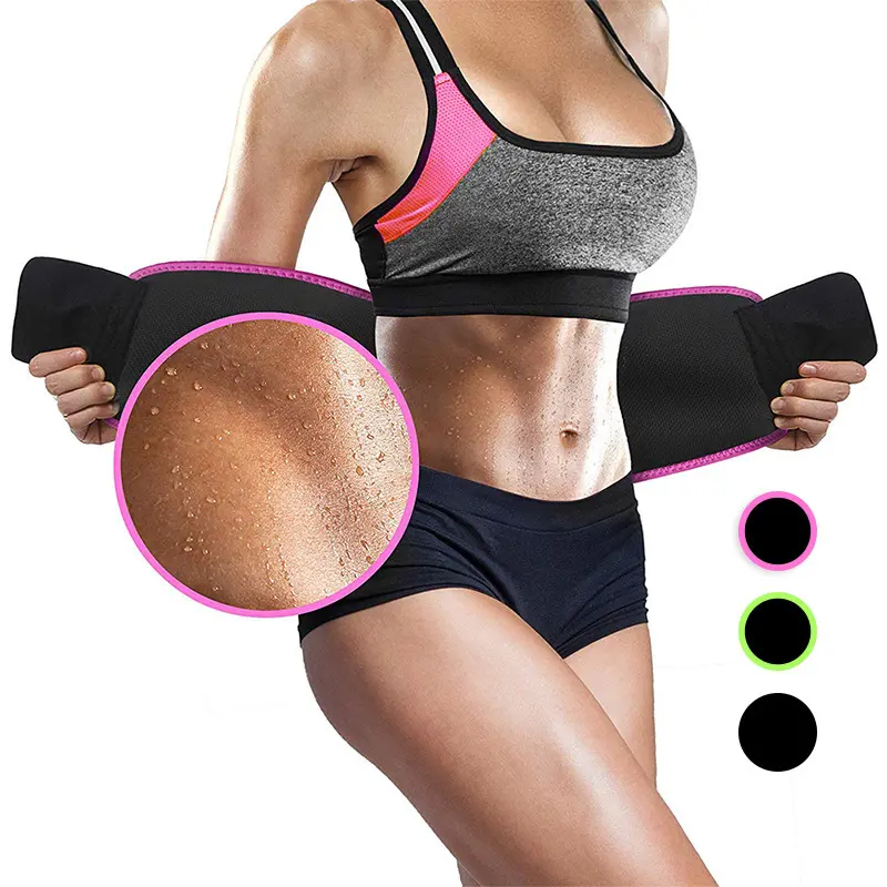 Cross-border sweat-enhancing adjustable colorful thermal fitness running waist belt, unisex waist cincher and abdominal support belt, abdominal control belt, Ab Toning Belt