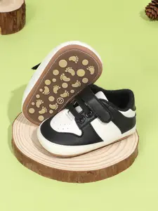 Boys' PU Velcro Design Non-Slip Flat Casual Shoes, 0-1 Year Baby Walking Shoes, Newborn Infant Sneakers, Walking Shoes Babies for Spring & Fall