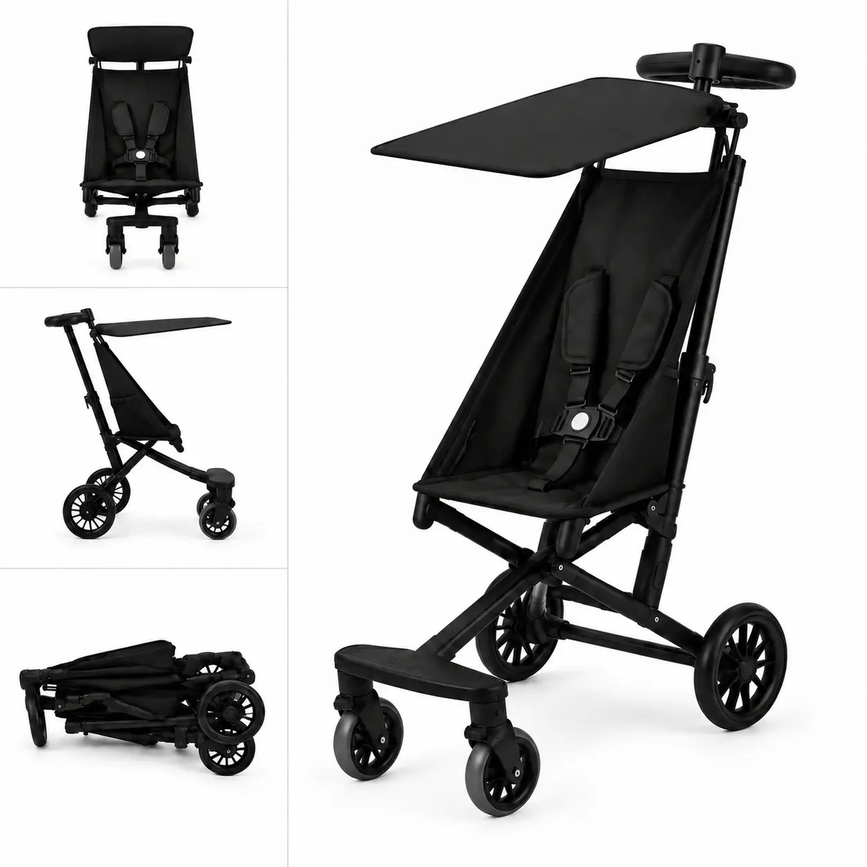 Outdoor Baby Stroller - Lightweight, Sturdy Infant Stroller with 1-Click Compact Folding Design for Air Travel & Everyday Use 5-point harness rain cover leg foldable