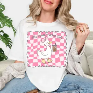 Funny Silly Goose Teacher Shirt, Trendy Teacher Shirts Pure Cotton For Woman Man Unisex