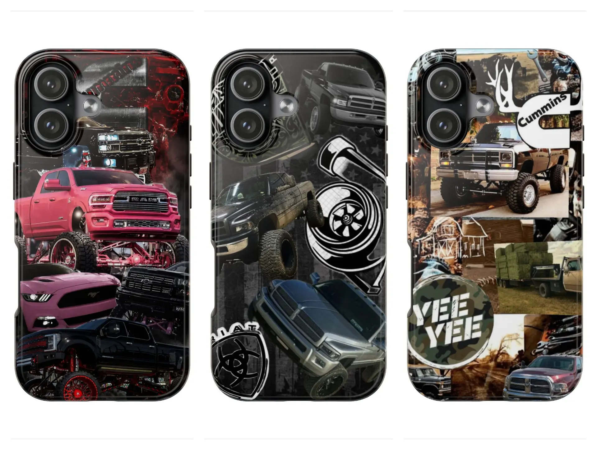Cummins Turbo Diesel Dodge-Themed Industrial Phone Case, Compatible with iPhone 17, 16, 15, 14, 13, 12, 11, 8, SE, XR, X, XS Max, Pro, Plus