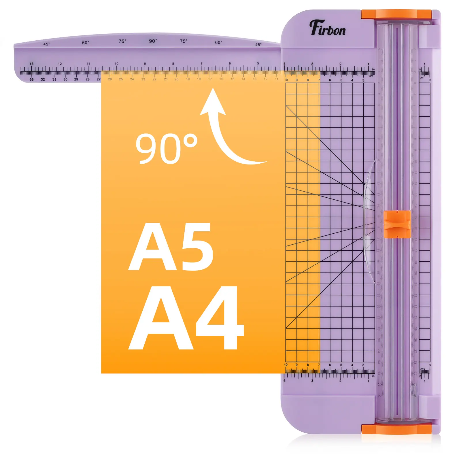 Firbon Paper Cutter for A4 Straight Trimmer Multifunctional Scrapbooking Tool with Safety Side Ruler for Cardstock, Craft Paper, Photo, Postcard