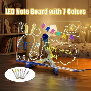 New LED HD Acrylic Writing Board, Professional Art Tool, Includes 7 Pens, Eraser Cloth, Adjustable Stand, USB Powered, Ideal Gift