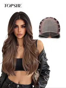 Topshe Mono Hair Wig 6.5x5.5 HD Lace Front Deep 24 Inch Synthetic Fiber Natural Look Comfortable All Season Wear Natural Hairline Wig