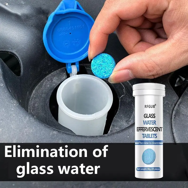 RFGUB Car Windshield Washer Tablets (20pcs)- Concentrated Glass Cleaner for Effective Wiper Maintenance 80g