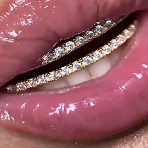 Sparkling Zirconia Teeth Grillz, Hip Hop Style Metal Tooth Decor, Unisex Party Nightclub Accessory, Festival Gift for Men and Women, Tooth Gems