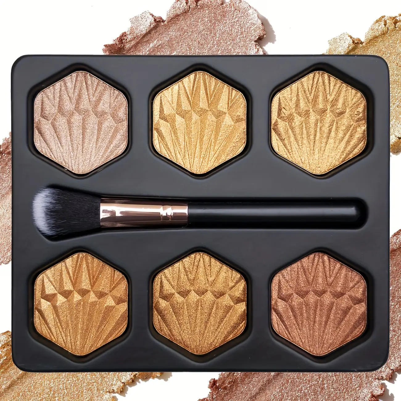 MAGIGIRL 6-Shade Highlighter & Contour Palette - All-in-1 Water Resistant, Long-Lasting Face Powder with Smooth Buildable, Easy-Blend Texture, 24-Month Durability, Travel-Friendly for Daily Natural Look, Beauty Gift
