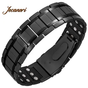 3X Magnetic Bracelets for Men, Mens Bracelet Stainless Steel with Strenth Neodymium Magnets & Sizing Tool(Gray) Wearable