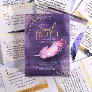 Self-Cognition Tarot Cards, Soul Truth Insight Guidance, Personal Growth Healing Tool, Suitable for Meditation Mindfulness Practice, 40 Sheets