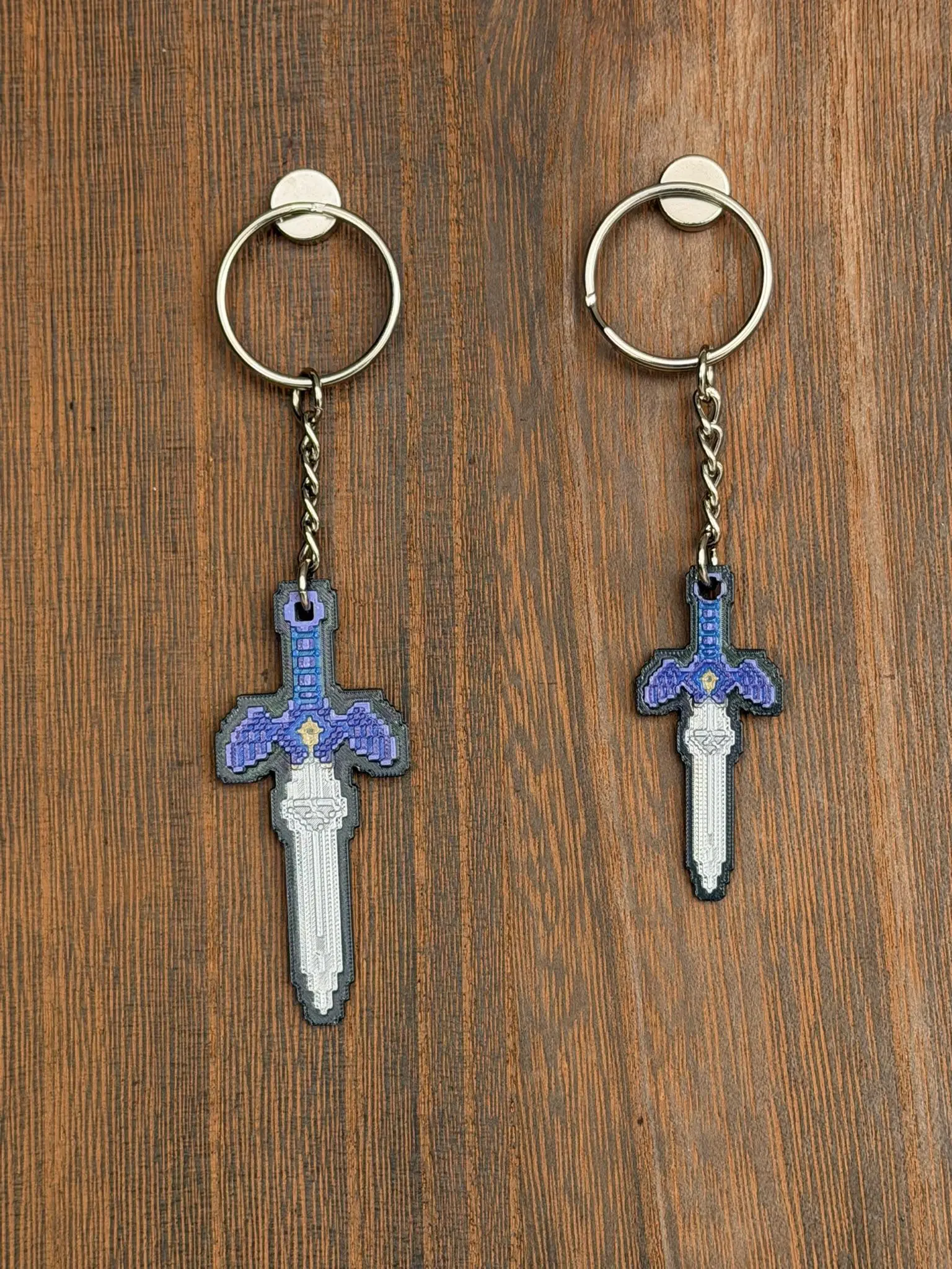 LyghtForge Creations Master Sword Pixel Art Keychain Retro Zelda Ocarina of Time Design 3D-Printed PLA+ Handmade for Gamers Collectors and Retro Gaming Fans