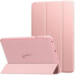 Case Fits All-New Kindle Fire HD 8 & 8 Plus Tablet(12th Generation/10th Generation, 2024/2022/2020 Release) 8",Trifold Stand Cover with Translucent Backshell with Auto Wake/Sleep,Rose Gold