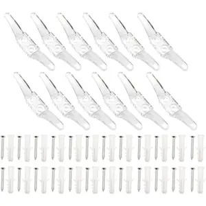 12pcs Transparent Plastic Blind Cord Cleats Winders Safety Rope Cleats with Screws for Home Office Window Blinds Curtains Sun Shades Ropes