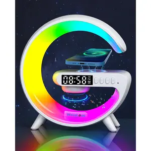 Waveloop Speaker  Clocks for Bedrooms with   and G  Speaker, Sunrise Wake Up Light RGB Night Lamp, 4-Button Bedside  Clock for Bedroom Time Display, USB-C