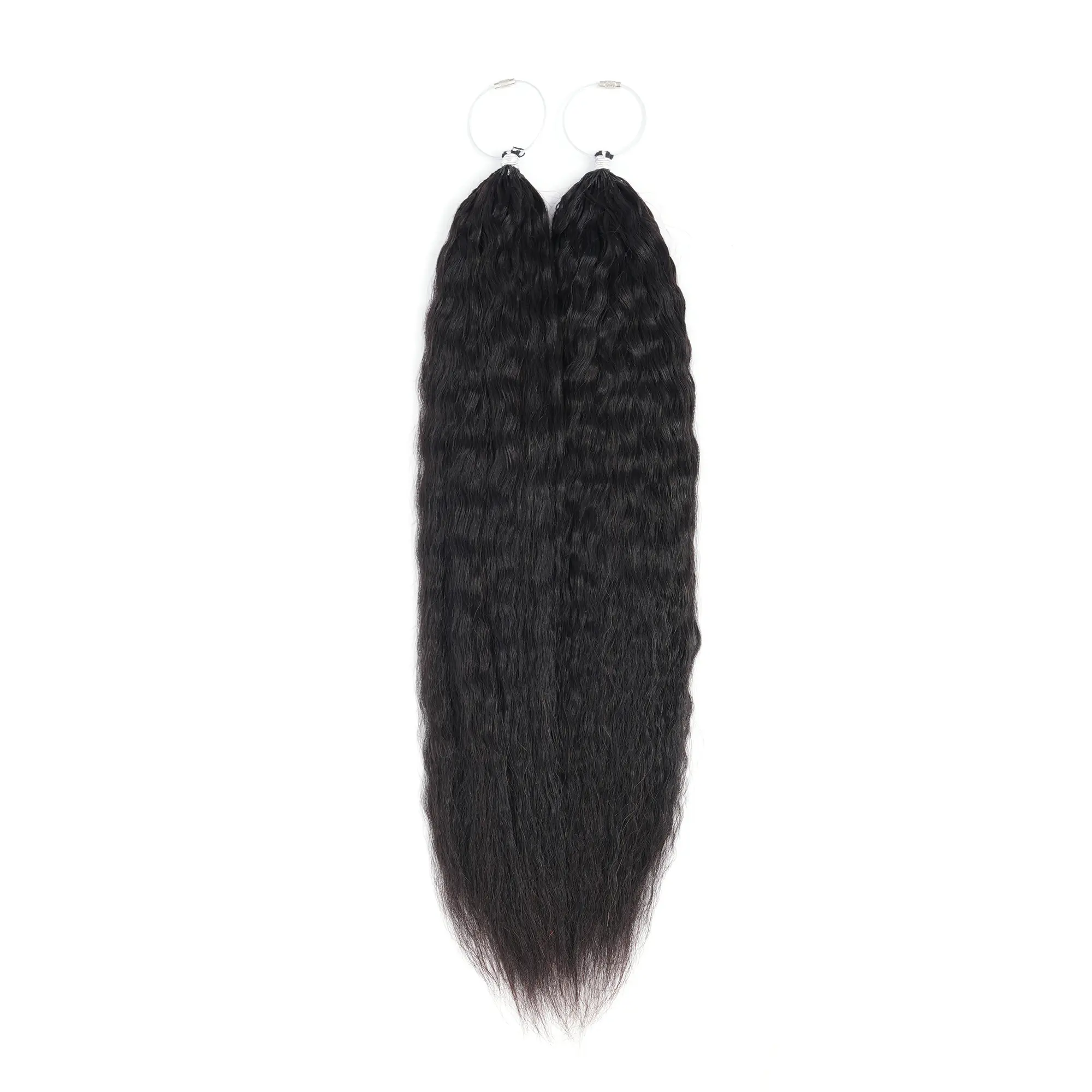 Kinky Straight 2Bundles Pre-Looped Pre-Separated Human Crochet Hair, Lightweight Feather Texture for Boho Braids & Miracle Knots, 50g/Pack, 3–5 Packs for Full Head, Human Hair Bundles, Hair Braids