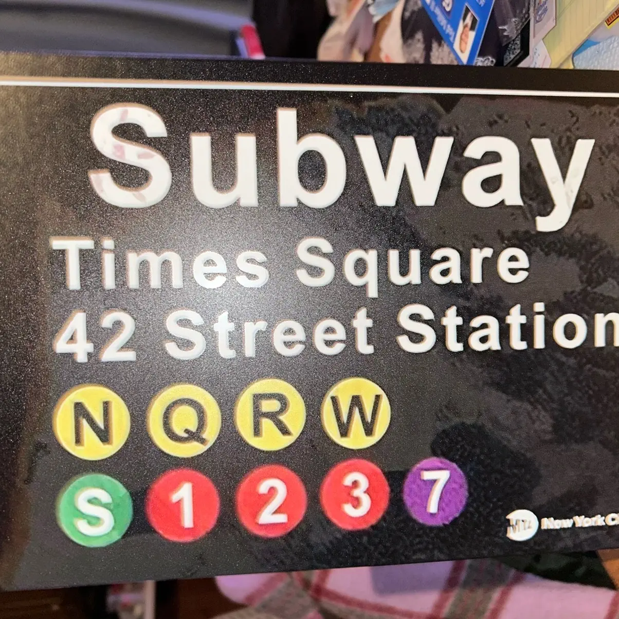 Vintage inspired tin sign 8x12 #72 NYC Subway Times Square