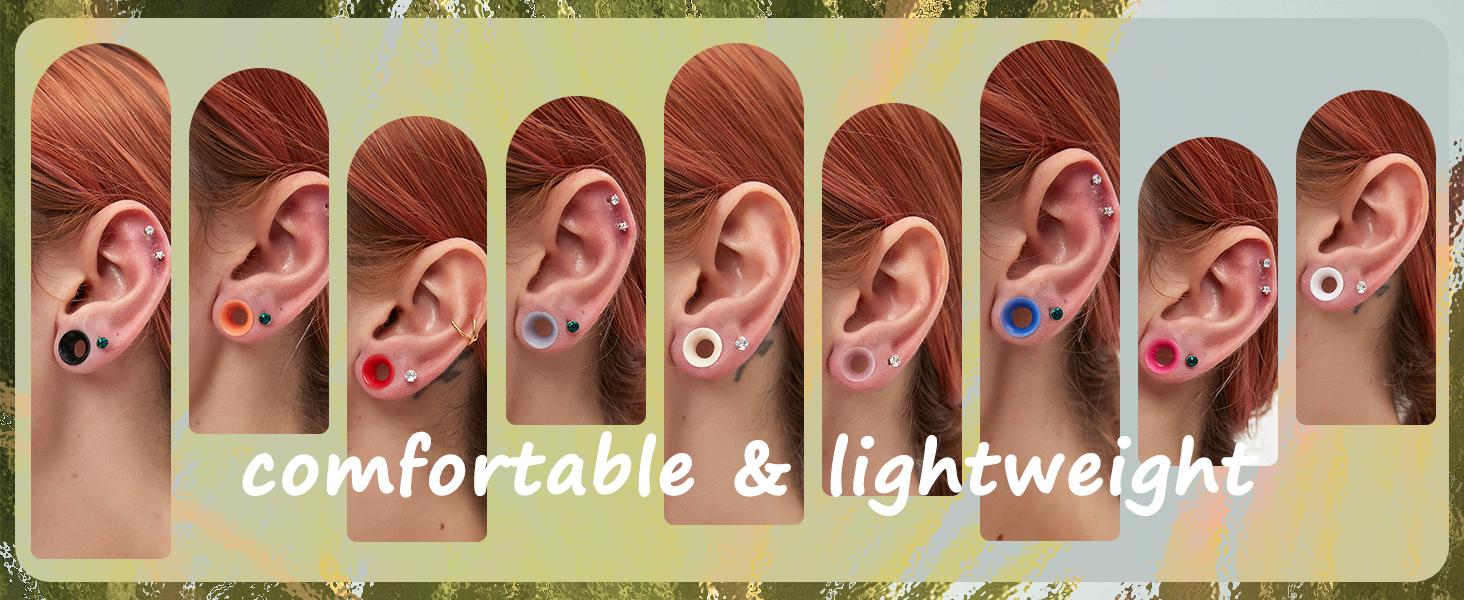 30Pcs Silicone Ear Gauges Flexible Ear Tunnels Plugs Stretchers Expander Double Flared Flesh Ear Piercing for Women Men